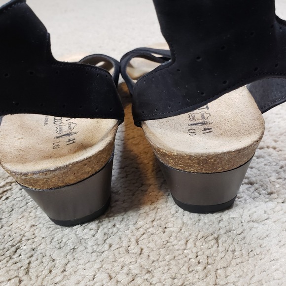 Naot Sandals Womens 41 (10 / 10.5) Casual Open Toe Wedge Slingback Black Leather - Picture 7 of 9